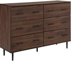 Walker Edison Mila Modern 6 Drawer Storage Buffet, 52 Inch, White And Rustic Oak -Amazon Store 412w1wXTVRL. AC
