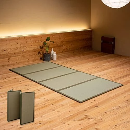 EMOOR Japanese Tatami Mat Twin Natural Rush Grass (Undyed), Foldable Igusa Mattress Floor Sleeping Japanese Futon Mattress Meditation Yoga Zen 9 EMOOR Japanese Tatami Mat Twin Natural Rush Grass (Undyed), Foldable Igusa Mattress Floor Sleeping Japanese Futon Mattress Meditation Yoga Zen - Image 7