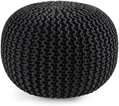 Pouf Ottoman - Hand Knitted Macrame Ottoman Pouf, Large Pouf Ottoman Foot Rest For Couch, 100% Cotton Cord, Poufs For Living Room, Floor Pouf Ottoman - 20 Diameter X 14 Height - Pure Natural 10 Pouf Ottoman - Hand Knitted Macrame Ottoman Pouf, Large Pouf Ottoman Foot Rest For Couch, 100% Cotton Cord, Poufs For Living Room, Floor Pouf Ottoman - 20 Diameter X 14 Height - Pure Natural - Image 8