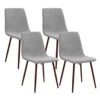 CangLong Set Of 4, Kitchen Fabric Cushion Seat Back, Modern Mid Century Living Room Side Metal Legs Dining Chair, Grey 1 CangLong Set Of 4, Kitchen Fabric Cushion Seat Back, Modern Mid Century Living Room Side Metal Legs Dining Chair, Grey -Amazon Store 41365126JiL