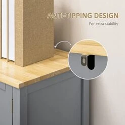 HOMCOM Sideboard Buffet Cabinet, Retro Kitchen Cabinet, Coffee Bar Cabinet With Rubber Wood Top, Drawers, Adjustable Shelves For Living Room, Entryway, Gray 15 HOMCOM Sideboard Buffet Cabinet, Retro Kitchen Cabinet, Coffee Bar Cabinet With Rubber Wood Top, Drawers, Adjustable Shelves For Living Room, Entryway, Gray -Amazon Store 413CC0SGotL