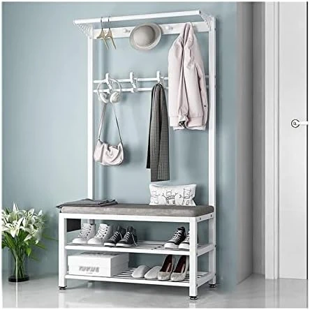 YAWEDA Hall Trees With Bench And 10 Hooks Entryway Coat Racks Shoe Bench Industrial Entryway Home Furniture Storage Shelf Organizer Accent Furniture With Metal Frame 14 YAWEDA Hall Trees With Bench And 10 Hooks Entryway Coat Racks Shoe Bench Industrial Entryway Home Furniture Storage Shelf Organizer Accent Furniture With Metal Frame - Image 12