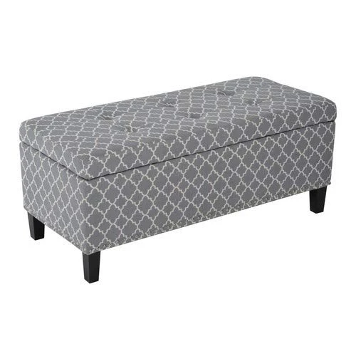 HOMCOM Large 42" Tufted Linen Fabric Upholstery Storage Ottoman Bench With Lift-top For Living Room, Entryway, Or Bedroom - Grey Lattice 3 HOMCOM Large 42" Tufted Linen Fabric Upholstery Storage Ottoman Bench With Lift-top For Living Room, Entryway, Or Bedroom - Grey Lattice