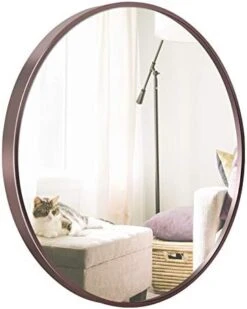 SD SOFT DANCE Round Mounting Mirror Wall Decor - Circle Vanity Mirror With Metal Rose Gold Frame For Contemporary Rooms 24 Inch -Amazon Store 413Kas3E0JL. AC