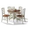 French Countryside Oak/White 42" Round Pedestal Dining Table With 4 Chairs By Home Styles