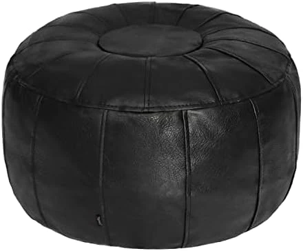 Thgonwid Unstuffed Moroccan Ottoman Pouf Cover, Ottoman Footstool Storage Solution, Bean Bag Chair, Foot Rest, Brown 9 Thgonwid Unstuffed Moroccan Ottoman Pouf Cover, Ottoman Footstool Storage Solution, Bean Bag Chair, Foot Rest, Brown - Image 7