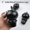 Sofa Legs 4 Inch Black Wooden Bun Furniture Legs Set Of 4 For Couch Ottoman Replacement Furniture Feet With M8 Hanger Bolt Screw Kit For Armchair Ottoman Couch Loveseat Coffee Table Etc (3.2"x 4") -Amazon Store 413cTteaRsL