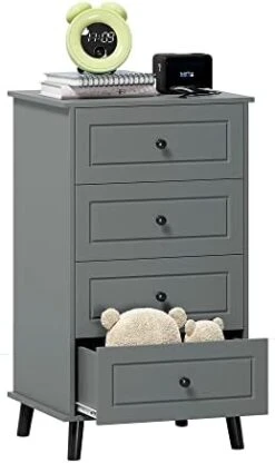 Function Home 4 Drawer Dresser & Chests Of Drawers, Tall Storage Dresser Wood Organizer Unit, Small Chester Drawers For Narrow/Small Spaces, Lingerie Chest White Dresser For Bedroom,Living Room,Closet -Amazon Store 413ec1KairL. AC