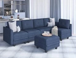 LLappuil Modular Sofa Sectioanl Couch With Storage, Convertible 6 Seater L Shaped Modular Chaise Sofa With Ottoman, Denim Blue 19 LLappuil Modular Sofa Sectioanl Couch With Storage, Convertible 6 Seater L Shaped Modular Chaise Sofa With Ottoman, Denim Blue -Amazon Store 413en2wtJZL