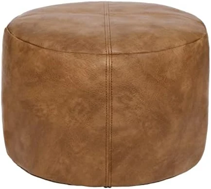 Thgonwid Unstuffed Faux Leather Pouf Cover, Handmade Footstool Ottoman Storage Solution, Floor Footrest Cushion - 16.5”x12.5”, Ivory White 9 Thgonwid Unstuffed Faux Leather Pouf Cover, Handmade Footstool Ottoman Storage Solution, Floor Footrest Cushion - 16.5”x12.5”, Ivory White - Image 7