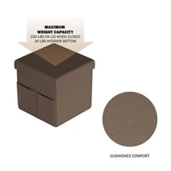 Lavish Home Foldable Storage Cube Ottoman With Pockets – Multipurpose Footrest Organizer For Bedroom, Living Room, Dorm Or RV (Pair, Linen Brown), 17 Lavish Home Foldable Storage Cube Ottoman With Pockets – Multipurpose Footrest Organizer For Bedroom, Living Room, Dorm Or RV (Pair, Linen Brown), -Amazon Store 413fY97x9RL