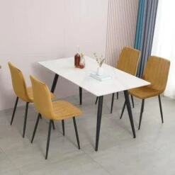 Adyoyi Modern Velvet Dining Chairs Set Of 4, Upholstered Velvet Dining Room Chairs Fabric Dining Chairs For Dinning Room Home Living Room Bedroom Kitchen, Orange -Amazon Store 413l9eyIPZL. AC