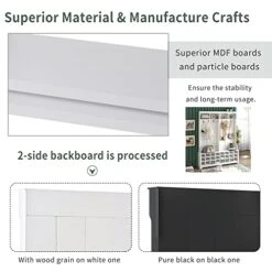 Merax Hall Tree, Modern Style Multiple Functions Hallway Coat Rack With Metal Black Hooks, Entryway Bench 60" Wide Hall Tree With Ample Storage Space And 24 Shoe Cubbies (White, 60") 15 Merax Hall Tree, Modern Style Multiple Functions Hallway Coat Rack With Metal Black Hooks, Entryway Bench 60" Wide Hall Tree With Ample Storage Space And 24 Shoe Cubbies (White, 60") -Amazon Store 413nKbI6niL 3