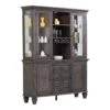 BOWERY HILL Wood Lighted China Cabinet/Wine Storage In Gray Finish -Amazon Store 413reuIrXuL