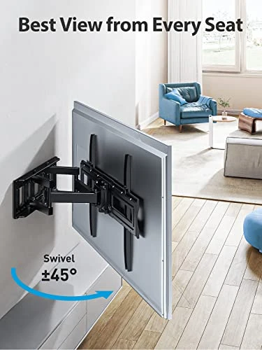 Pipishell Full Motion TV Wall Mount Bracket For 37-75 Inch LCD, QLED,OLED 4K Flat Curved TVs, Dual Arms Tilt Extension Swivel Articulating TV Mount, Max VESA 600x400mm Up To 110lbs, Fits 16” Studs 8 Pipishell Full Motion TV Wall Mount Bracket For 37-75 Inch LCD, QLED,OLED 4K Flat Curved TVs, Dual Arms Tilt Extension Swivel Articulating TV Mount, Max VESA 600x400mm Up To 110lbs, Fits 16” Studs - Image 6