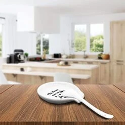 Littlefa Funny Coffee Quote This House Runs On Jesus And Black Sign Ceramic Spoon Holder-Coffee Rest -Coffee Station Decor Bar Accessories-Coffee Lovers Gift For Women Men -Amazon Store 413wJYGEVBL