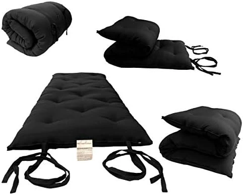 D&D Futon Furniture Cotton/Foam Traditional Japanese/Thai Floor Rolling Futon Mattresses, Yoga Meditation Mats, 3x30x80 Black 15 D&D Futon Furniture Cotton/Foam Traditional Japanese/Thai Floor Rolling Futon Mattresses, Yoga Meditation Mats, 3x30x80 Black - Image 13