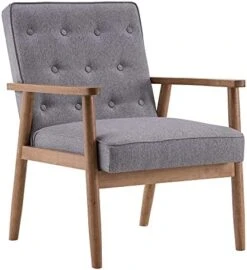 Bonnlo Mid-Century Sofa Couch For 2,Wooden Loveseat Sofa Modern Upholstered Loveseat Sofa Living Room 2-Seater Lounge Accent Chair, Fabric Grey -Amazon Store 413z3pjBj7S. AC