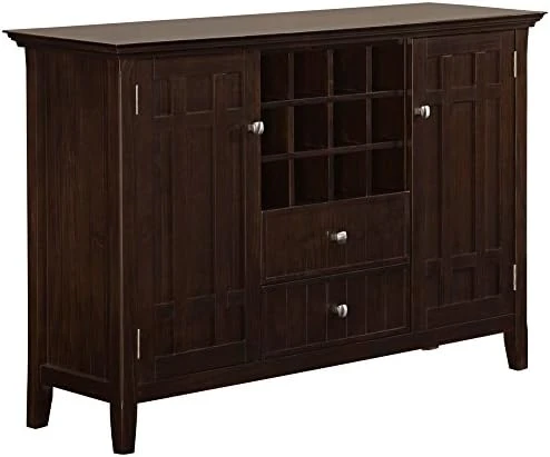 SIMPLIHOME Bedford SOLID WOOD 54 Inch Wide Rustic Sideboard Buffet And Winerack In White With Storage, 2 Drawers And 2 Shelves, For The Living Room, Rustic 10 SIMPLIHOME Bedford SOLID WOOD 54 Inch Wide Rustic Sideboard Buffet And Winerack In White With Storage, 2 Drawers And 2 Shelves, For The Living Room, Rustic - Image 8