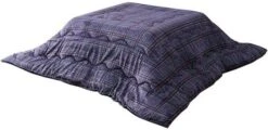 BJDesign Washable Kotatsu Futon Casual Checkered Design, 100% Polyester Fabric Material, Home And Living, Japanese Kotatsu Blanket (Navy, Square (75 X 75 Inches)) -Amazon Store 4144wPW727L. AC