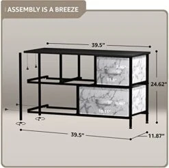 Sorbus Dresser With 5 Drawers - Storage Chest Organizer Unit With Steel Frame, Wood Top, Easy Pull Fabric Bins - Long Wide TV Stand For Bedroom Furniture, Hallway, Closet & Office Organization -Amazon Store 414ClgEWw2L