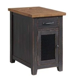 Martin Svensson Home Rustic Chairside Table, Antique Black And Honey