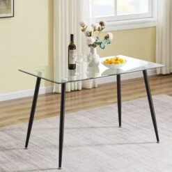 Round Glass Dining Kitchen Table With Chrome Legs Modern Leisure Coffee Table With Tempered Glass Top For Small Space,Dining Room,Kitchen(Three Legs Round Glass, 35.4 X 29.5 In) -Amazon Store 414MCW4cXwL. AC