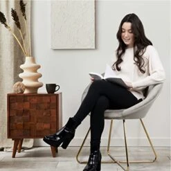 Milliard Circle Velvet Accent Chair For Living Room, Bedroom And Home Office With Gold Legs (Velvet Grey) 10 Milliard Circle Velvet Accent Chair For Living Room, Bedroom And Home Office With Gold Legs (Velvet Grey) -Amazon Store 414NO0VNE6L