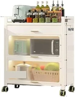 Microwave Oven Rack Kitchen Storage Cabinet, Deepened Storage Cabinet With Door, Floor To Floor, Multi-layer Storage Rack, Cabinet, Multifunctional Storage Rack Kitchen Storage Rack ( Color : Brass , 11 Microwave Oven Rack Kitchen Storage Cabinet, Deepened Storage Cabinet With Door, Floor To Floor, Multi-layer Storage Rack, Cabinet, Multifunctional Storage Rack Kitchen Storage Rack ( Color : Brass , -Amazon Store 414OU4Io3L. AC 2