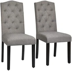 Giantex Parsons Chairs, Set Of 2 Uphostered Kitchen Dining Chairs W/Wood Legs, Padded Seat, Linen Fabric, Nails, Tufted Dining Chairs, Ideal For Dining Room, Kitchen, Living Room -Amazon Store 414Q5ah8DL. AC