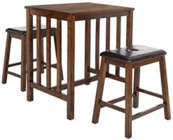 Safavieh Home Collection Ilana 3 Piece Pub Set, Chestnut And Black -Amazon Store 414VLmfzaYL