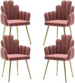 CIMOTA Black Dining Chairs Set Of 2 Velvet Upholstered Comfy Living Room Chairs Modern Finger Shape Back Vanity Chair With Arms For Makeup Room/Bedroom, 2PCS -Amazon Store 414VXE3H 1L. AC