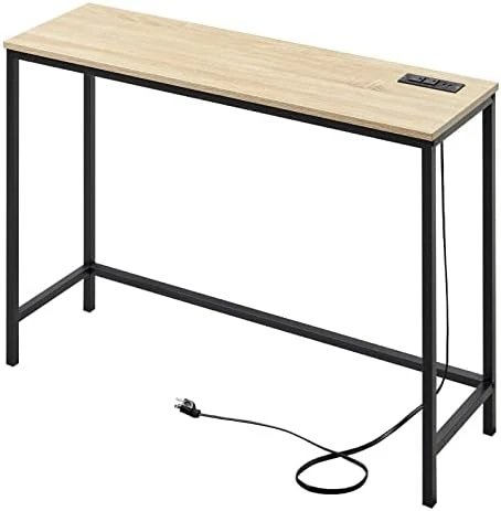 Lifewit 39.4” Console Entryway Table With 2 Power Outlets And 2 USB Ports,Industrial Narrow Sofa Table For Hallway, Living Room,Bedroom,Kitchen, Metal Frame, Rustic Brown, Easy Assembly 9 Lifewit 39.4” Console Entryway Table With 2 Power Outlets And 2 USB Ports,Industrial Narrow Sofa Table For Hallway, Living Room,Bedroom,Kitchen, Metal Frame, Rustic Brown, Easy Assembly - Image 7