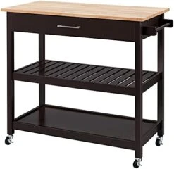 Yaheetech Kitchen Island Cart On Wheels, 3 Tiers Rolling Utility Cart With Drawer And 2 Spacious Storage Shelf, 40'' W Solid Wood Countertop, White 16 Yaheetech Kitchen Island Cart On Wheels, 3 Tiers Rolling Utility Cart With Drawer And 2 Spacious Storage Shelf, 40'' W Solid Wood Countertop, White -Amazon Store 414kBKB t5L. AC