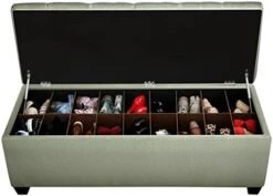 MJL Furniture Designs Sole Secret Tufted Ottoman, Bedroom Entryway Bench With Shoe Storage Slots, Stores Up To 36 Pairs, Large, Balboa Sand -Amazon Store 414oA GrTxL. AC