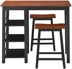 Giantex 3 Piece Dining Set, Entirely Wood Counter Height Table Set With 2 Chair And 3-Tier Storage Shelves, Small Kitchen Table Set With Rubber Wood Frame, Breakfast Table For Small Space, Apartment 15 Giantex 3 Piece Dining Set, Entirely Wood Counter Height Table Set With 2 Chair And 3-Tier Storage Shelves, Small Kitchen Table Set With Rubber Wood Frame, Breakfast Table For Small Space, Apartment -Amazon Store 414trAG5FcL. AC