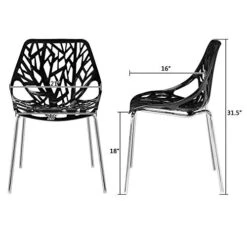 Bonnlo Modern Black Dining Chairs Set Of 6,Plastic Saping Birch Chairs,Stackable Dining Chairs Set For Living Room/Kitchen/Office (6, Black) 12 Bonnlo Modern Black Dining Chairs Set Of 6,Plastic Saping Birch Chairs,Stackable Dining Chairs Set For Living Room/Kitchen/Office (6, Black) -Amazon Store 414wBhFjJFL