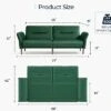 LINSY HOME Futon Sofa Bed, Velvet Sleeper Sofa With Mattress And Frame, Memory Foam Futon Couch For Small Spaces, Living Room, Green -Amazon Store 4153ViggFrL
