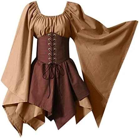 JEGULV Medieval Fairy Cosplay Set Women's Gothic Elf Fairy Short Dresses Renaissance Costumes Halloween Flare Sleeve Dress 13 JEGULV Medieval Fairy Cosplay Set Women's Gothic Elf Fairy Short Dresses Renaissance Costumes Halloween Flare Sleeve Dress - Image 11