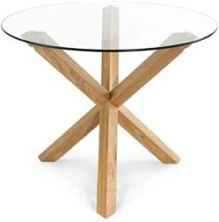 POLY & BARK Kennedy 37.4" Round Dining Table, Natural -Amazon Store 4158Zz773PL. AC