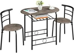 Yaheetech 3 Piece Round Dining Table Set Kitchen Breakfast Table Set For 2 Dining Table With 2 Chairs Space Saving Table Set W/Metal Frame, Wine Rack For Small Space/Apartment, Drift Brown 16 Yaheetech 3 Piece Round Dining Table Set Kitchen Breakfast Table Set For 2 Dining Table With 2 Chairs Space Saving Table Set W/Metal Frame, Wine Rack For Small Space/Apartment, Drift Brown -Amazon Store 41595nJlxbL. AC