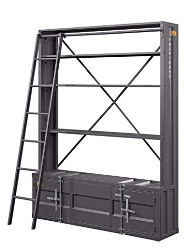 ACME Cargo Bookshelf & Ladder - - Gunmetal 3 ACME Cargo Bookshelf & Ladder - - Gunmetal