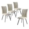 HIPIHOM Dining Chairs Set Of 4,Modern Kitchen Dining Room Chairs,Upholstered Dining Accent Side Chairs In Faux Leather Cushion Seat And Sturdy Metal Legs,Beige -Amazon Store 415GyS5YN9L