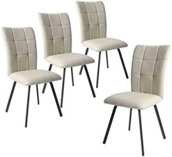 HIPIHOM Dining Chairs Set Of 4,Modern Kitchen Dining Room Chairs,Upholstered Dining Accent Side Chairs In Faux Leather Cushion Seat And Sturdy Metal Legs,Beige 19 HIPIHOM Dining Chairs Set Of 4,Modern Kitchen Dining Room Chairs,Upholstered Dining Accent Side Chairs In Faux Leather Cushion Seat And Sturdy Metal Legs,Beige -Amazon Store 415GyS5YN9L. AC