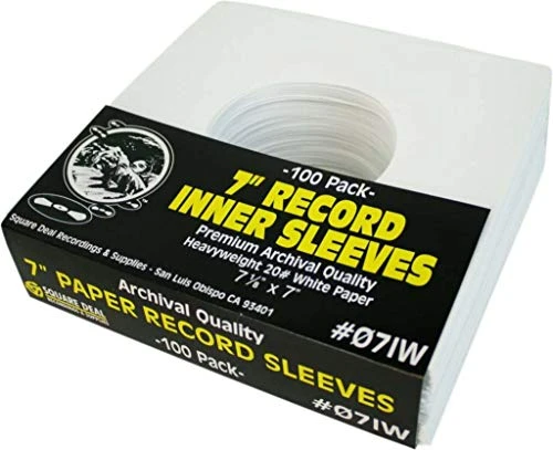 (100) Archival Quality Acid-Free Heavyweight Paper Inner Sleeves For 7" Vinyl Records #07IW 3 (100) Archival Quality Acid-Free Heavyweight Paper Inner Sleeves For 7" Vinyl Records #07IW