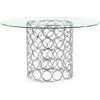 Meridian Furniture Opal Collection Modern | Contemporary Dining Table With Stainless Steel Base, Metallic Geometric Design And Round Tempred Glass Top, Silver Finish, 54" W X 54" D X 30" H 2 Meridian Furniture Opal Collection Modern | Contemporary Dining Table With Stainless Steel Base, Metallic Geometric Design And Round Tempred Glass Top, Silver Finish, 54" W X 54" D X 30" H -Amazon Store 415KbfQvmQL