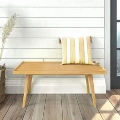 Plank+Beam Mid-Century Double Wood Entryway Bench, Walnut, 56.25" (PB184302-008) -Amazon Store 415P02WeWL. AC