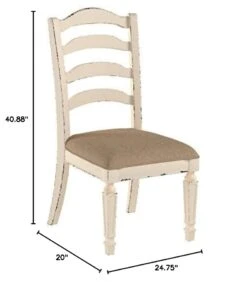 Signature Design By Ashley Realyn Dining Room Upholstered Chair 2 Count, Antique White -Amazon Store 415UFKcAuWL