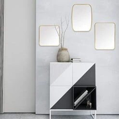 YEAKE Desk Table Stand Mirror For Make Up,Gold Hanging Wall Mirror Office With Metal Frame & Simple Bracket Can Be Assembled.(Rectangle) 10 YEAKE Desk Table Stand Mirror For Make Up,Gold Hanging Wall Mirror Office With Metal Frame & Simple Bracket Can Be Assembled.(Rectangle) -Amazon Store 415feyTxcSL