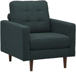 Amazon Brand – Rivet Cove Mid-Century Modern Tufted Leather Accent Chair, 32.7"W, Caramel -Amazon Store 415gv7XyQ8L. AC